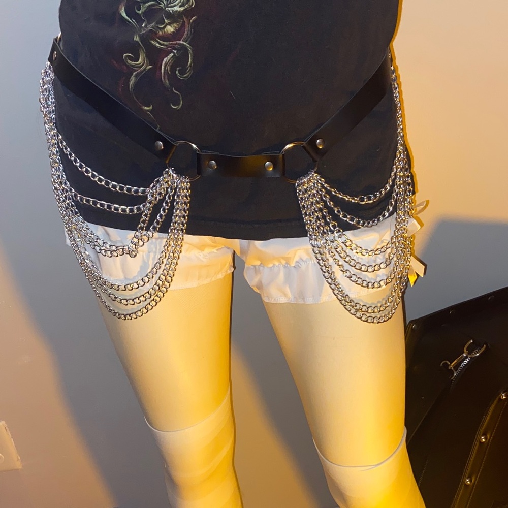 Layered Silver Chain Belt